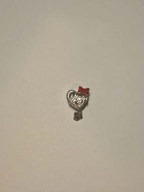 Minnie Mouse Mom & Bow Heart Charm
